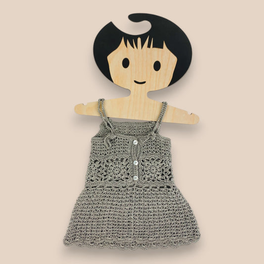 Handmade Party Dress-Silver Grey