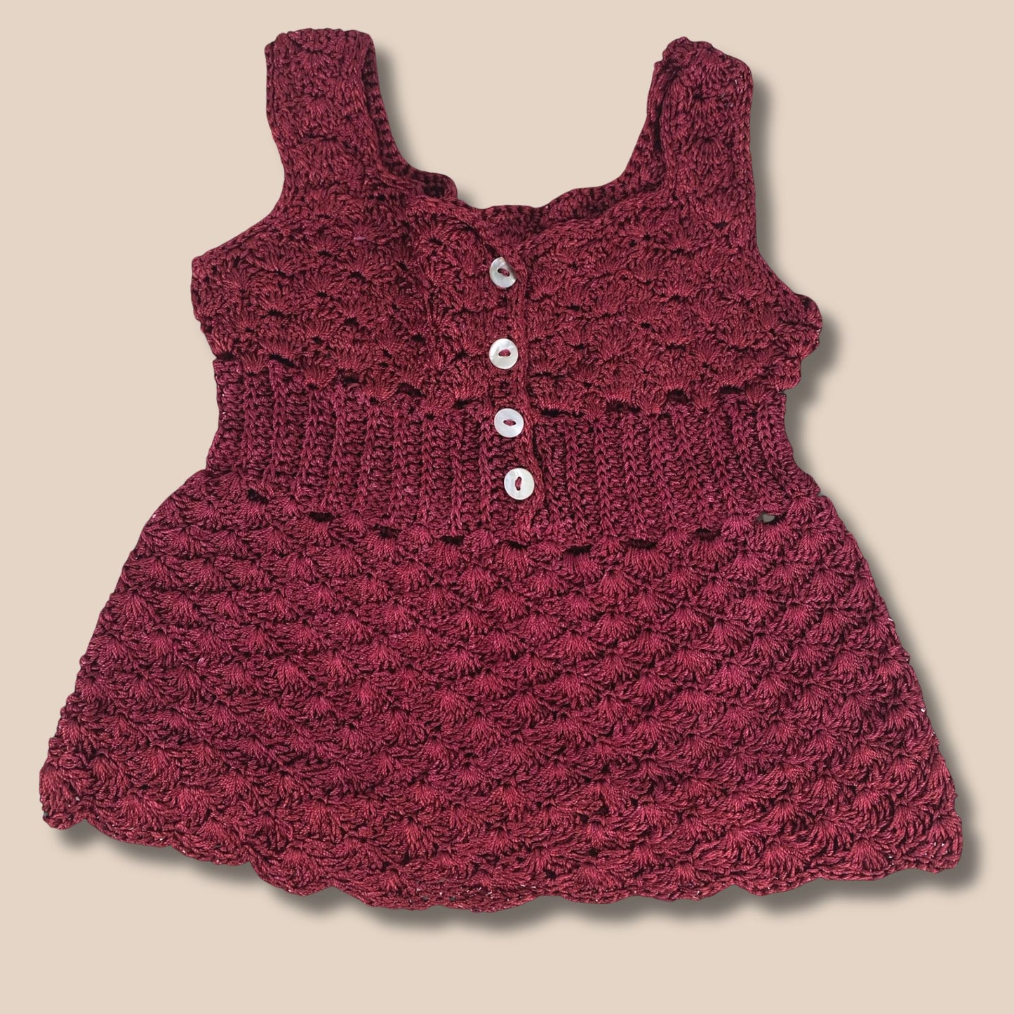 Handmade Party  Dress-Maroon