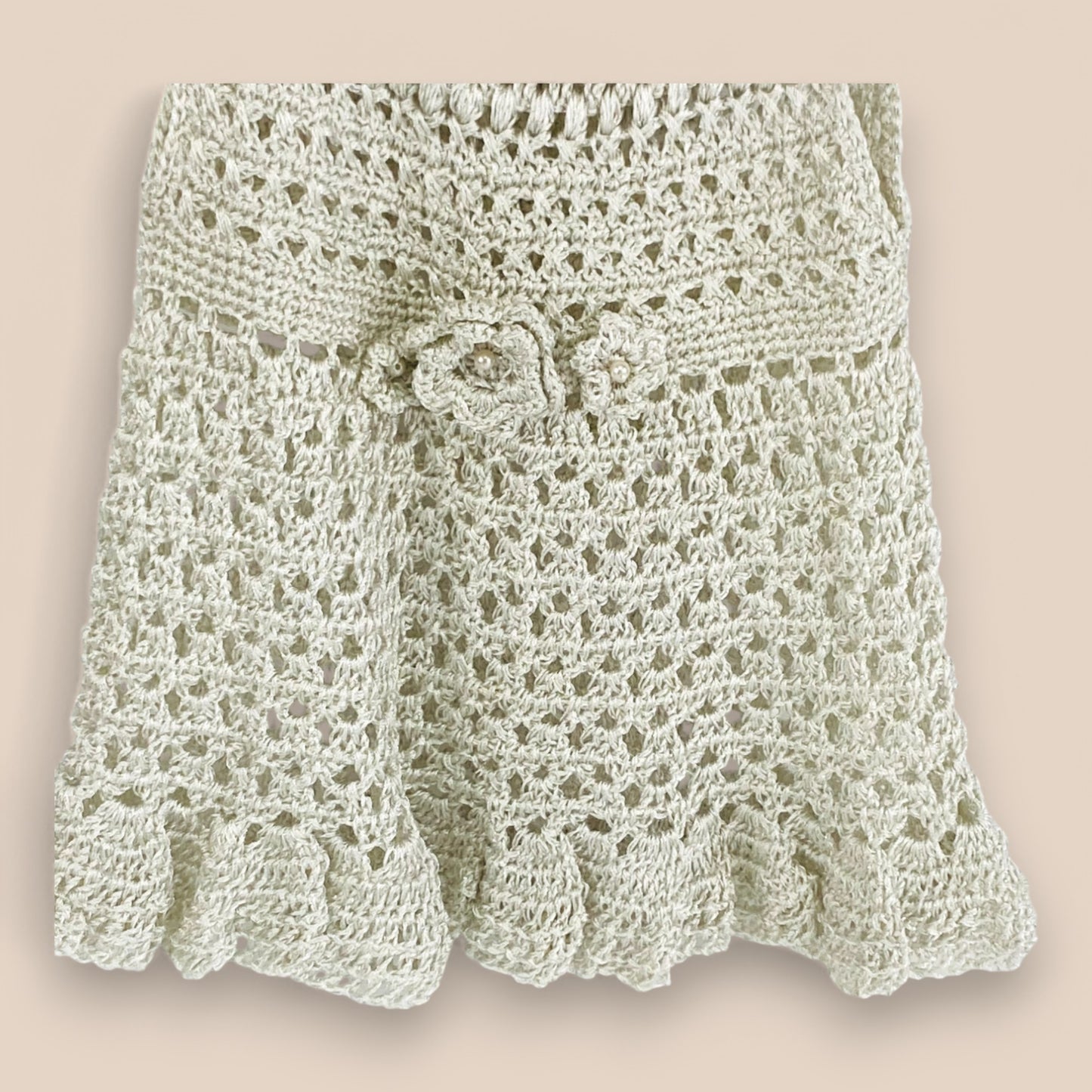 Handmade Crochet Party Dress-Silver