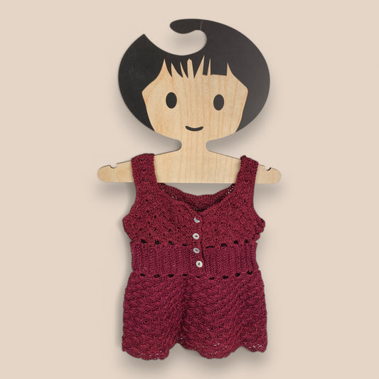 Handmade Party  Dress-Maroon