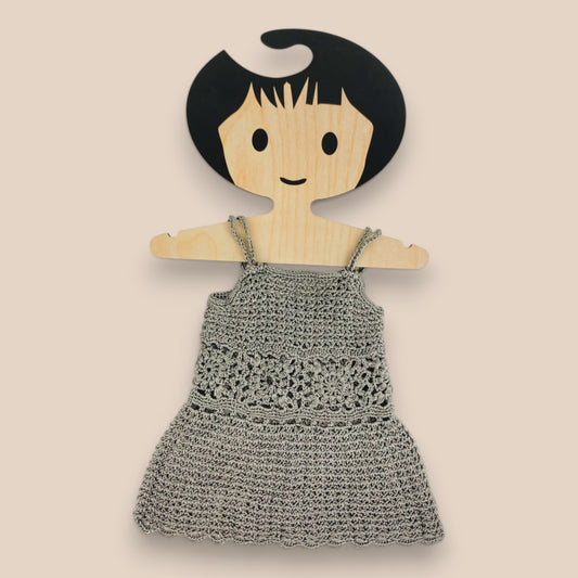 Handmade Party Dress-Silver Grey