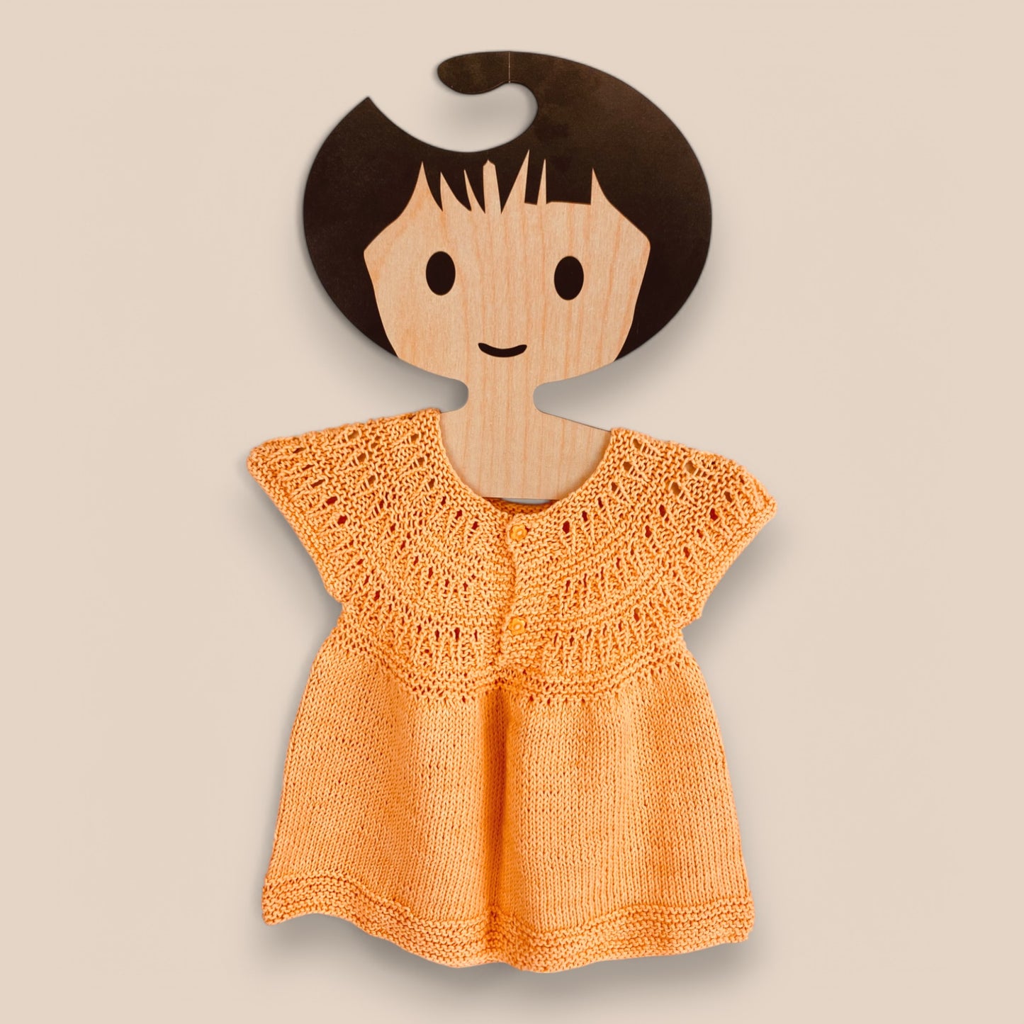 Cotton Hand Knitted Orange Dress