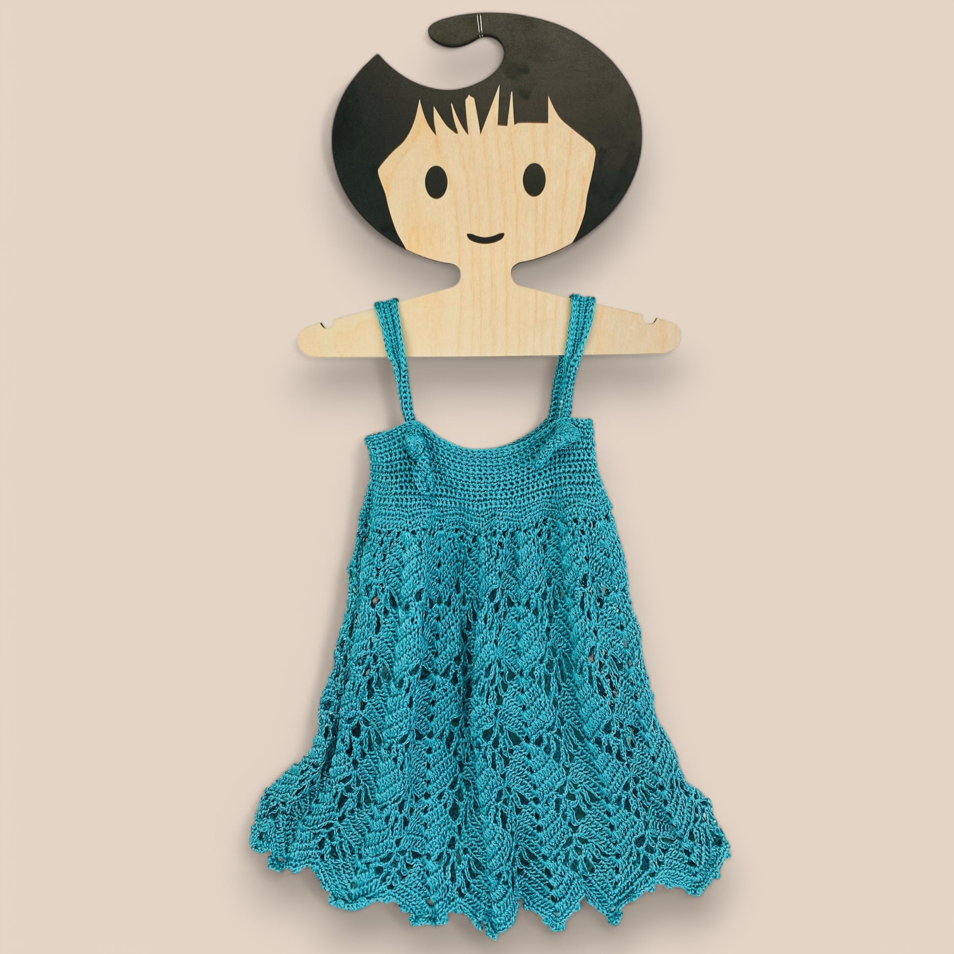 turquoise blue sleeveless handmade crochet dress made with rayon silk thread .Adjustable strap
