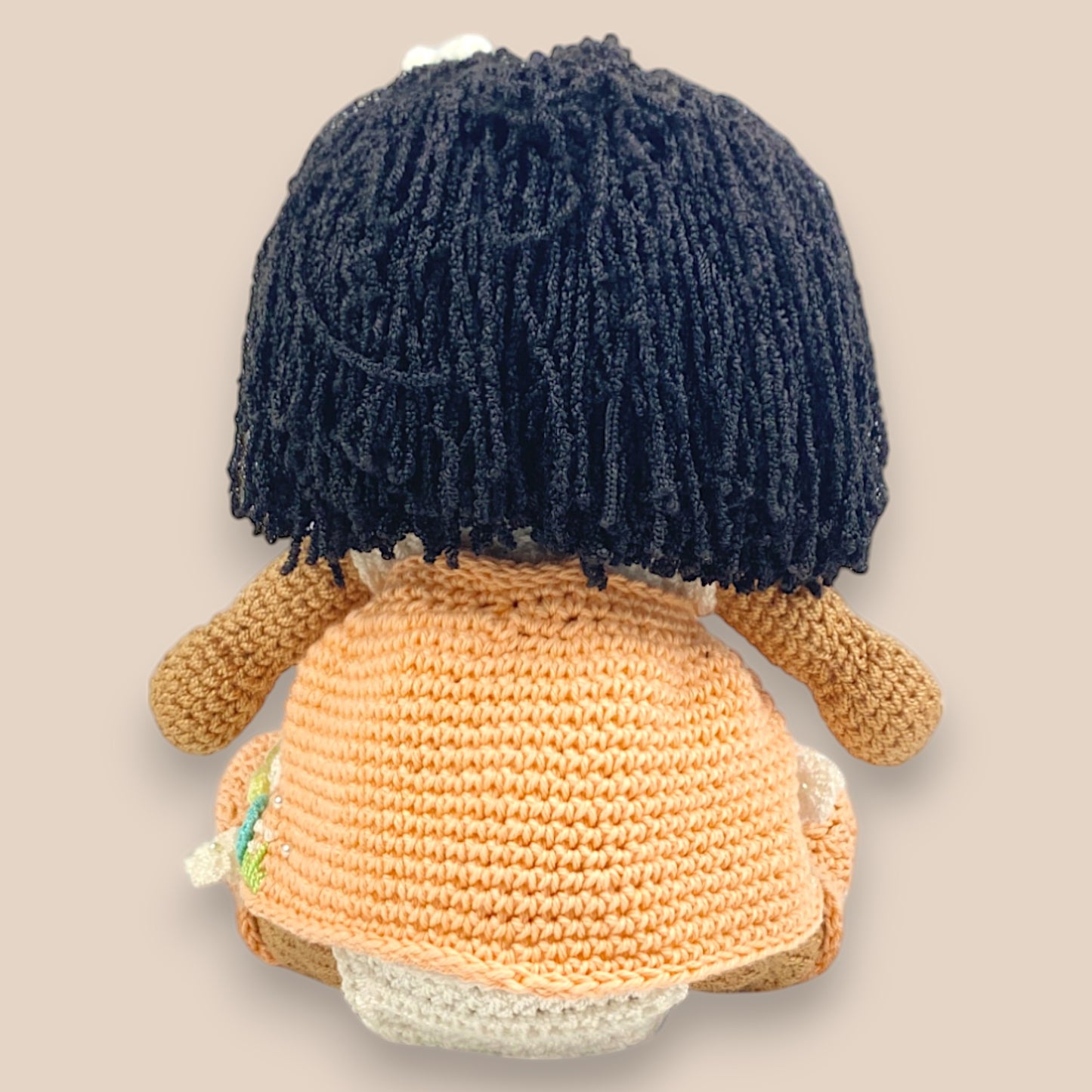 backview of Chinni Crochet Amigurumi doll 