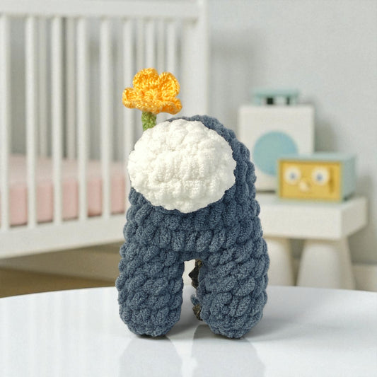among us toy/bag charm with flower on head