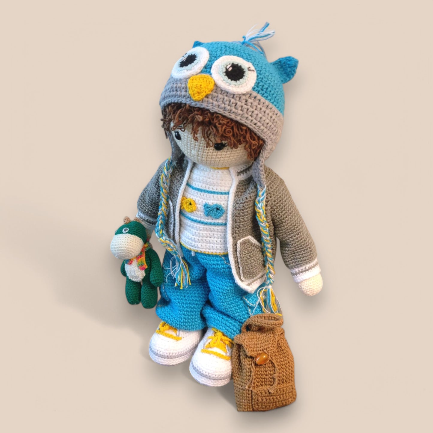 side view kyle amigurumi crochet doll 
