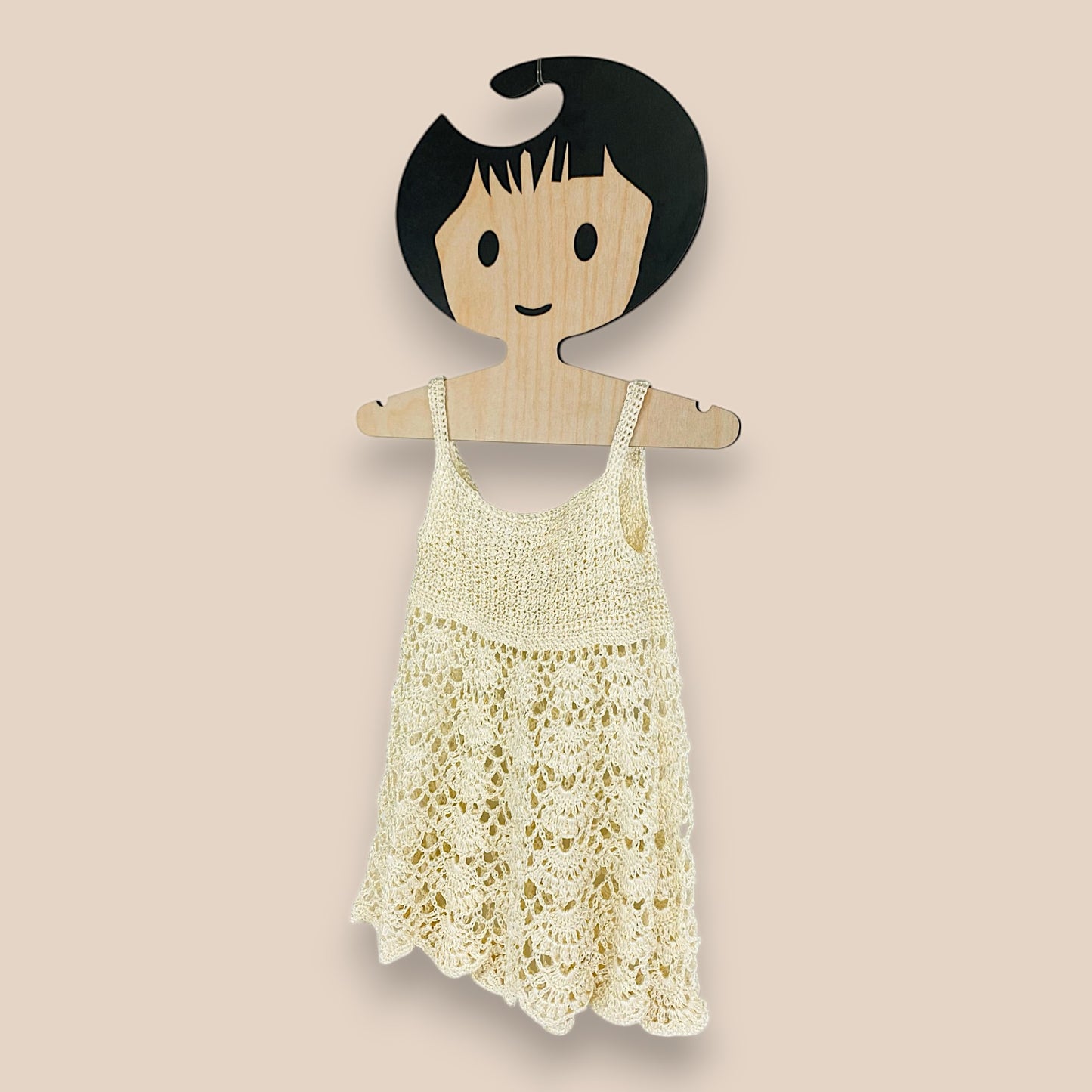side of handmade crochet dress