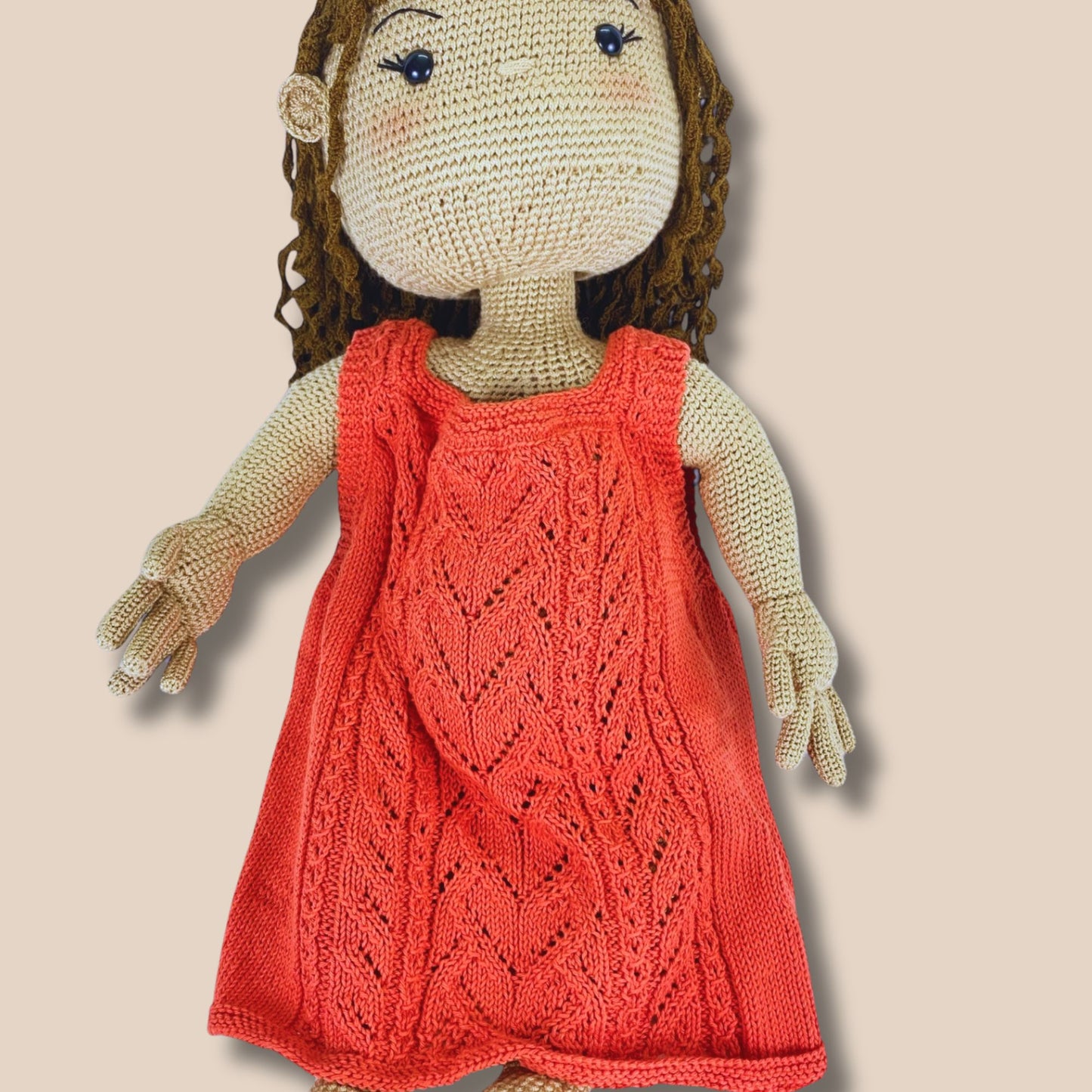 Brick Red Cotton Knitted dress